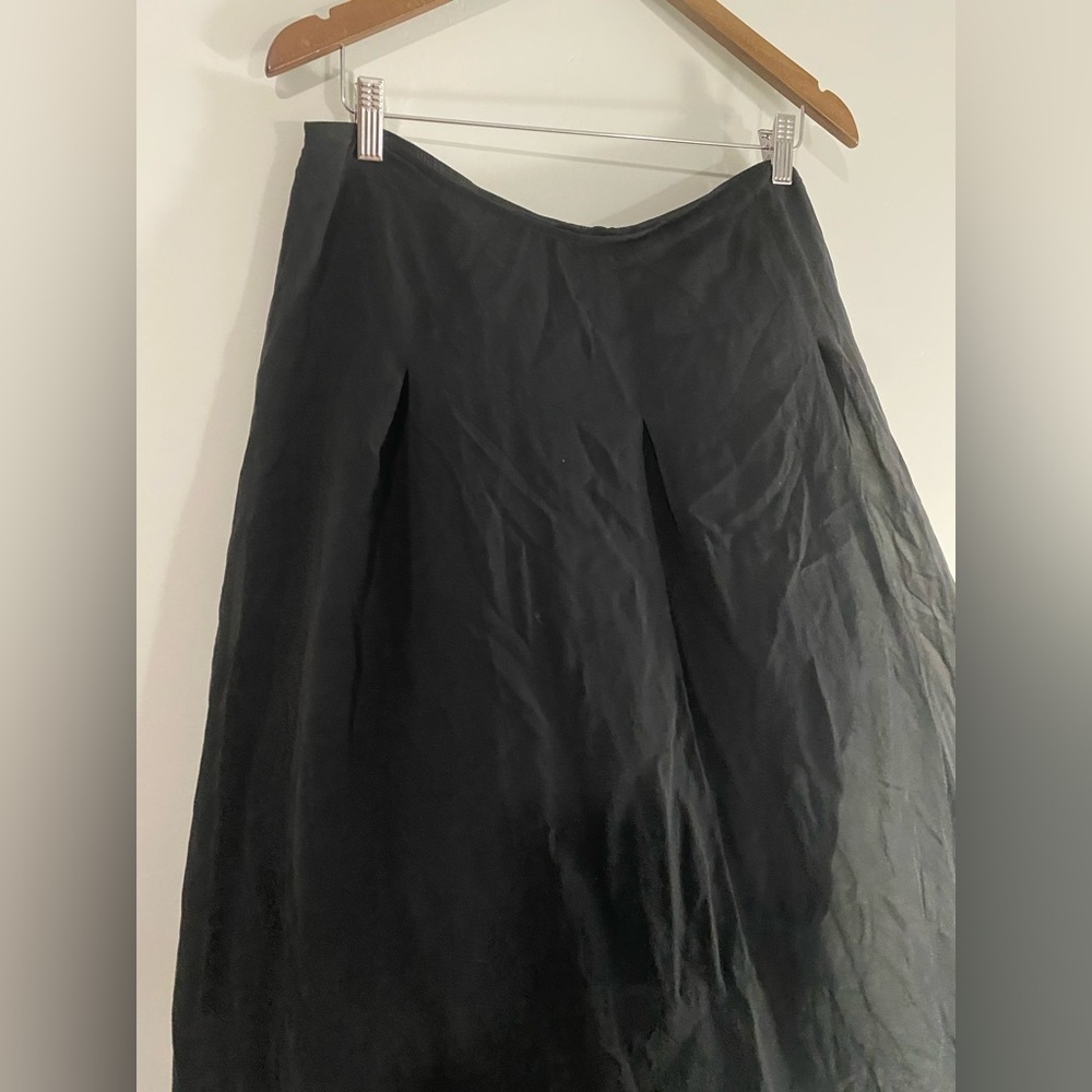 Eileen Fisher - Black Silk Pleated Skirt - Picture 6 of 13